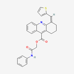 molecular formula C27H22N2O3S B1256594 (2-anilino-2-oxoethyl) (4Z)-4-(thiophen-2-ylmethylidene)-2,3-dihydro-1H-acridine-9-carboxylate 