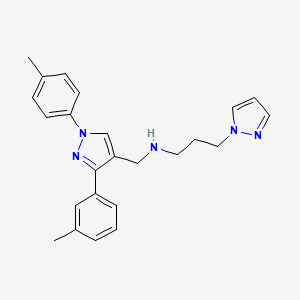 N-[[3-(3-methylphenyl)-1-(4-methylphenyl)-4-pyrazolyl]methyl]-3-(1-pyrazolyl)-1-propanamine