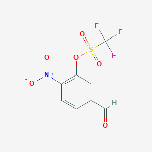 molecular formula C8H4F3NO6S B12566020 Methanesulfonic acid, trifluoro-, 5-formyl-2-nitrophenyl ester CAS No. 261157-52-2