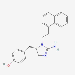 molecular formula C22H23N3O B1256612 4-[[(4S)-2-amino-3-[2-(1-naphthalenyl)ethyl]-4,5-dihydroimidazol-4-yl]methyl]phenol 