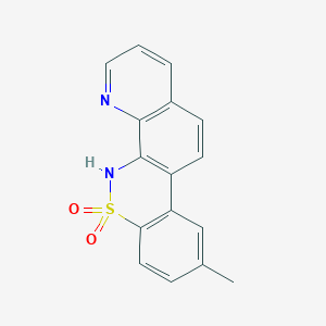 molecular formula C16H12N2O2S B1256616 9-methyl-5H-quinolino[8,7-c][1,2]benzothiazine 6,6-dioxide 
