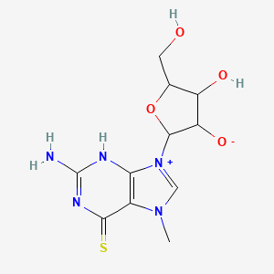 molecular formula C11H15N5O4S B1256619 2-(2-Amino-7-methyl-6-sulfanylidene-3H-purin-9-ium-9-yl)-4-hydroxy-5-(hydroxymethyl)oxolan-3-olate 