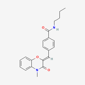 molecular formula C21H22N2O3 B1256627 N-butyl-4-[(Z)-(4-methyl-3-oxo-3,4-dihydro-2H-1,4-benzoxazin-2-ylidene)methyl]benzamide 