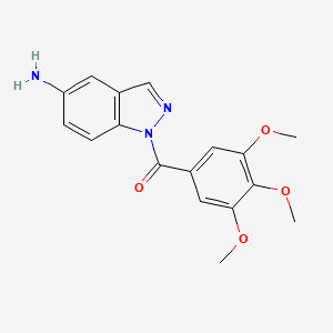 molecular formula C17H17N3O4 B1256628 1-[(3,4,5-trimethoxyphenyl)-carbonyl]-1H-indazole-5-amine 