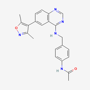 molecular formula C22H21N5O2 B1256632 N-[4-[[[6-(3,5-dimethyl-4-isoxazolyl)-4-quinazolinyl]amino]methyl]phenyl]acetamide 