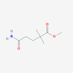 molecular formula C8H15NO3 B12566438 Methyl 5-amino-2,2-dimethyl-5-oxopentanoate CAS No. 193621-17-9