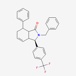 molecular formula C28H24F3NO B1256644 (3R)-7-phenyl-2-(phenylmethyl)-3-[4-(trifluoromethyl)phenyl]-3a,6,7,7a-tetrahydro-3H-isoindol-1-one 