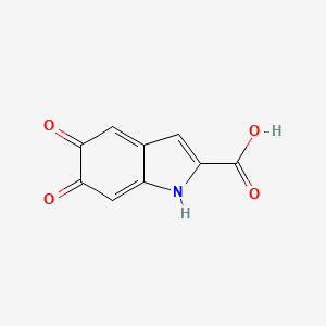 molecular formula C9H5NO4 B1256647 5,6-Indolequinone-2-carboxylic acid 
