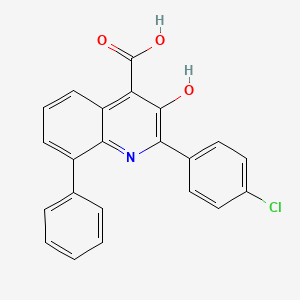 molecular formula C22H14ClNO3 B1256654 2-(4-Chlorophenyl)-3-hydroxy-8-phenylquinoline-4-carboxylic acid CAS No. 924633-48-7