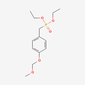 B12566543 Phosphonic acid, [[4-(methoxymethoxy)phenyl]methyl]-, diethyl ester CAS No. 144336-64-1