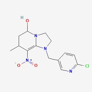 molecular formula C14H17ClN4O3 B1256676 1-((6-Chloropyridin-3-yl)methyl)-7-methyl-8-nitro-1,2,3,5,6,7-hexahydroimidazo[1,2-a]pyridin-5-ol 