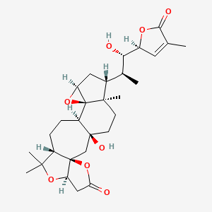 molecular formula C29H40O8 B1256681 (1S,3R,7R,10S,13R,14R,16S,18R,19R)-1-hydroxy-18-[(1S,2S)-1-hydroxy-1-[(2S)-4-methyl-5-oxo-2H-furan-2-yl]propan-2-yl]-9,9,19-trimethyl-4,8,15-trioxahexacyclo[11.8.0.03,7.03,10.014,16.014,19]henicosan-5-one 