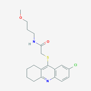 molecular formula C19H23ClN2O2S B1256687 2-[(7-chloro-1,2,3,4-tetrahydroacridin-9-yl)thio]-N-(3-methoxypropyl)acetamide 