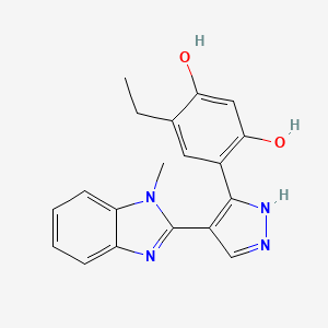 4-Ethyl-6-[4-(1-methyl-1H-benzoimidazol-2-yl)-1H-pyrazol-3-yl]-benzene-1,3-diol