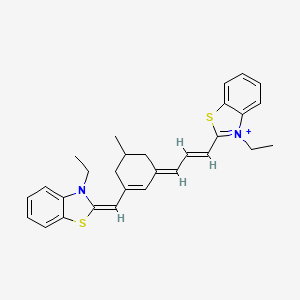 molecular formula C29H31N2S2+ B1256689 (2E)-3-ethyl-2-[[(3E)-3-[(E)-3-(3-ethyl-1,3-benzothiazol-3-ium-2-yl)prop-2-enylidene]-5-methylcyclohexen-1-yl]methylidene]-1,3-benzothiazole 