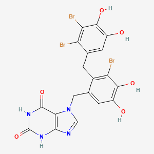 molecular formula C19H13Br3N4O6 B1256690 7-[3-Bromo-2-(2,3-dibromo-4,5-dihydroxybenzyl)-4,5-dihydroxybenzyl]-3,7-dihydro-1h-purine-2,6-dione 