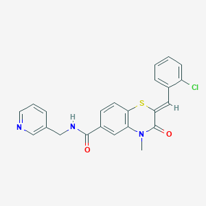 molecular formula C23H18ClN3O2S B1256695 (2Z)-2-(2-chlorobenzylidene)-4-methyl-3-oxo-N-(pyridin-3-ylmethyl)-3,4-dihydro-2H-1,4-benzothiazine-6-carboxamide 