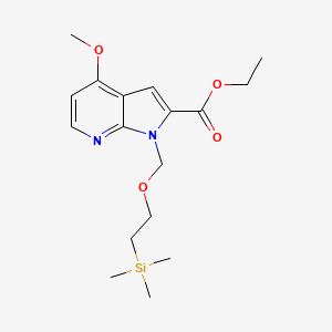 molecular formula C17H26N2O4Si B12566951 1H-Pyrrolo[2,3-b]pyridine-2-carboxylic acid, 4-methoxy-1-[[2-(trimethylsilyl)ethoxy]methyl]-, ethyl ester CAS No. 290332-98-8