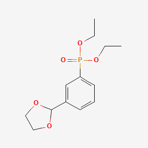 molecular formula C13H19O5P B12567065 Phosphonic acid, [3-(1,3-dioxolan-2-yl)phenyl]-, diethyl ester CAS No. 263165-29-3