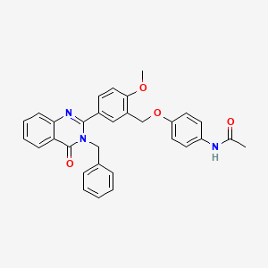 molecular formula C31H27N3O4 B1256722 N-[4-[[2-methoxy-5-[4-oxo-3-(phenylmethyl)-2-quinazolinyl]phenyl]methoxy]phenyl]acetamide 