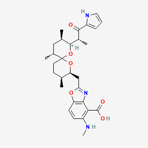 molecular formula C29H37N3O6 B1256735 5-(methylamino)-2-[[(2S,3R,5R,8S,9S)-3,5,9-trimethyl-2-[(2R)-1-oxo-1-(1H-pyrrol-2-yl)propan-2-yl]-1,7-dioxaspiro[5.5]undecan-8-yl]methyl]-1,3-benzoxazole-4-carboxylic acid 
