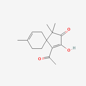 4-Acetyl-3-hydroxy-1,1,8-trimethylspiro[4.5]deca-3,7-dien-2-one