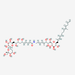 molecular formula C54H83NO19 B1256758 (2E,4E)-10-[(2R,3S,4S,5R,6R)-6-[(2R,4S,5S,6R)-4,5-dihydroxy-6-(hydroxymethyl)-6-methyloxan-2-yl]-3,4,5-trihydroxyoxan-2-yl]-N-[(2E,4E)-8-[(2S,3S,4R,5R,6S)-6-[(2E,4E,8E)-2,9-dimethyl-10,12-dimethylidenetetradeca-2,4,8,13-tetraenyl]-3,4,5-trihydroxyoxan-2-yl]-6,7,8-trihydroxy-5-methylocta-2,4-dienyl]-6,8,9-trihydroxydeca-2,4-dienamide 