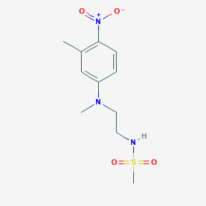 molecular formula C11H17N3O4S B12567602 N-{2-[Methyl(3-methyl-4-nitrophenyl)amino]ethyl}methanesulfonamide CAS No. 184646-59-1