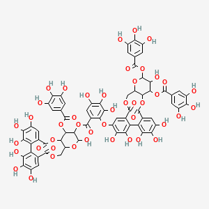 [3,4,5,13,21,22,23-Heptahydroxy-8,18-dioxo-11-(3,4,5-trihydroxybenzoyl)oxy-9,14,17-trioxatetracyclo[17.4.0.02,7.010,15]tricosa-1(23),2,4,6,19,21-hexaen-12-yl] 2-[[3,4,5,12,22,23-hexahydroxy-8,18-dioxo-11,13-bis[(3,4,5-trihydroxybenzoyl)oxy]-9,14,17-trioxatetracyclo[17.4.0.02,7.010,15]tricosa-1(23),2,4,6,19,21-hexaen-21-yl]oxy]-3,4,5-trihydroxybenzoate