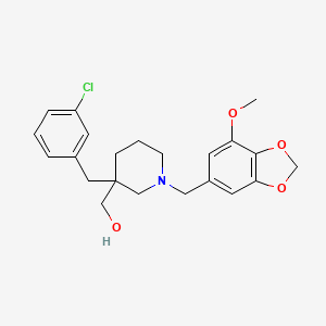 molecular formula C22H26ClNO4 B1256766 [3-[(3-Chlorophenyl)methyl]-1-[(7-methoxy-1,3-benzodioxol-5-yl)methyl]-3-piperidinyl]methanol 