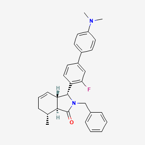molecular formula C30H31FN2O B1256779 (3R,3aS,7R,7aS)-3-[4-[4-(dimethylamino)phenyl]-2-fluorophenyl]-7-methyl-2-(phenylmethyl)-3a,6,7,7a-tetrahydro-3H-isoindol-1-one 
