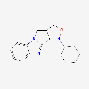 molecular formula C17H21N3O B1256795 11-Cyclohexyl-12-oxa-1,8,11-triazatetracyclo[7.6.0.02,7.010,14]pentadeca-2,4,6,8-tetraene 