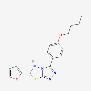 3-(4-Butoxyphenyl)-6-(furan-2-yl)-5,6-dihydro-[1,2,4]triazolo[3,4-b][1,3,4]thiadiazole