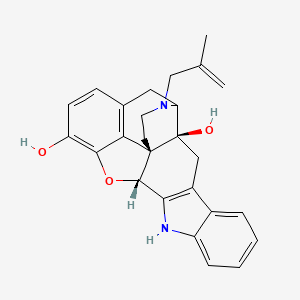 molecular formula C26H26N2O3 B1256814 (1S,2S,13R)-22-(2-methylprop-2-enyl)-14-oxa-11,22-diazaheptacyclo[13.9.1.01,13.02,21.04,12.05,10.019,25]pentacosa-4(12),5,7,9,15,17,19(25)-heptaene-2,16-diol 