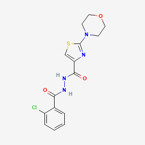 molecular formula C15H15ClN4O3S B1256819 N'-[(2-氯苯基)-氧甲基]-2-(4-吗啉基)-4-噻唑甲酰肼 