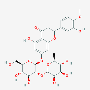 molecular formula C28H34O15 B1256821 7-[(2-O-alpha-L-Rhamnopyranosyl-beta-D-glucopyranosyl)oxy]-3',5-dihydroxy-4'-methoxyflavanone 