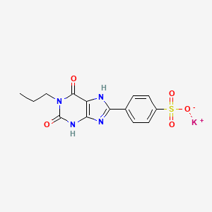molecular formula C14H13KN4O5S B1256828 1-丙基-8-(4-磺基苯基)黄嘌呤钾盐水合物 CAS No. 409344-71-4