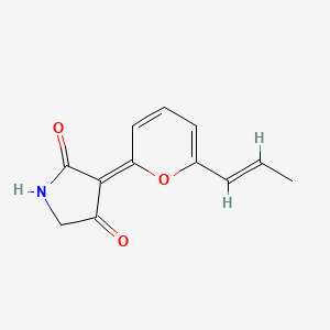 molecular formula C12H11NO3 B1256831 (3E)-3-[6-[(E)-prop-1-enyl]pyran-2-ylidene]pyrrolidine-2,4-dione 