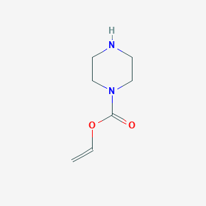 molecular formula C7H12N2O2 B12568353 1-Piperazinecarboxylic acid ethenyl ester 