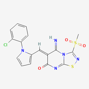 molecular formula C17H12ClN5O3S2 B1256838 (6Z)-6-{[1-(2-氯苯基)-1H-吡咯-2-基]亚甲基}-5-亚氨基-3-(甲磺酰基)-5,6-二氢-7H-[1,2,4]噻二唑并[4,5-a]嘧啶-7-酮 