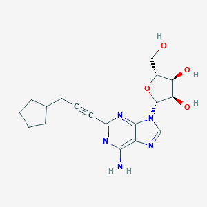 molecular formula C18H23N5O4 B125684 2-(3-Cyclopentyl-1-propyn-1-yl)adenosine CAS No. 141345-10-0