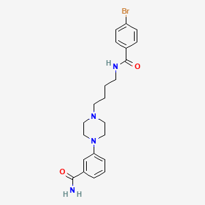 molecular formula C22H27BrN4O2 B1256850 n-{4-[4-(3-Aminocarbonyl-phenyl)-piperazin-1-yl]-butyl}-4-bromo-benzamide 