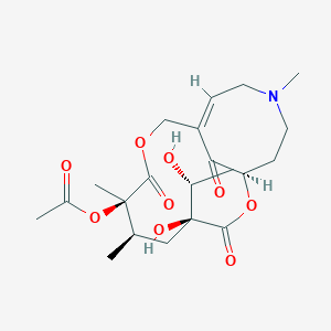 molecular formula C21H31NO9 B1256860 (1R,4S,6R,7R,11Z)-4-hydroxy-4-[(1R)-1-hydroxyethyl]-6,7,14-trimethyl-3,8,17-trioxo-2,9-dioxa-14-azabicyclo[9.5.1]heptadec-11-en-7-yl acetate 