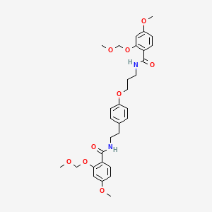 molecular formula C31H38N2O9 B1256870 Benzamide, 4-methoxy-2-(methoxymethoxy)-N-(3-(4-(2-((4-methoxy-2-(methoxymethoxy)benzoyl)amino)ethyl)phenoxy)propyl)- CAS No. 942132-74-3