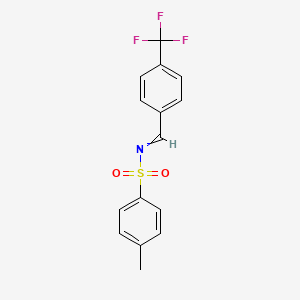 molecular formula C15H12F3NO2S B12568707 Benzenesulfonamide, 4-methyl-N-[[4-(trifluoromethyl)phenyl]methylene]- CAS No. 198012-02-1