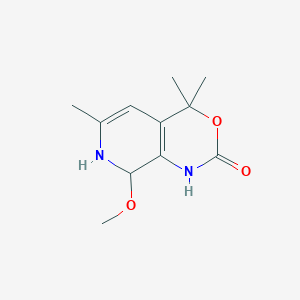 molecular formula C11H16N2O3 B12568765 8-Methoxy-4,4,6-trimethyl-7,8-dihydro-1H-pyrido[3,4-D][1,3]oxazin-2(4H)-one CAS No. 302933-96-6