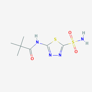 molecular formula C7H12N4O3S2 B12568799 2,2-dimethyl-N-(5-sulfamoyl-1,3,4-thiadiazol-2-yl)propanamide CAS No. 170969-18-3