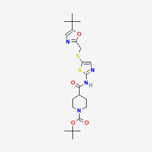 Tert-butyl 4-((5-((5-tert-butyloxazol-2-yl) methylthio)thiazol-2-yl)carbamoyl)piperidine-1-carboxylate