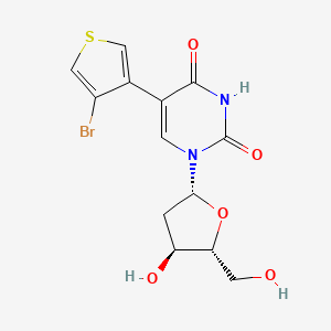 molecular formula C13H13BrN2O5S B12568929 5-(4-Bromo-thiophen-3-yl)-1-(4-hydroxy-5-hydroxymethyl-tetrahydro-furan-2-yl)-1H-pyrimidine-2,4-dione CAS No. 183961-92-4