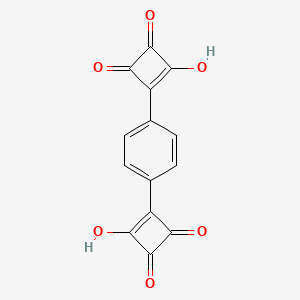 molecular formula C14H6O6 B12568940 3,3'-(1,4-Phenylene)bis(4-hydroxycyclobut-3-ene-1,2-dione) CAS No. 185692-94-8